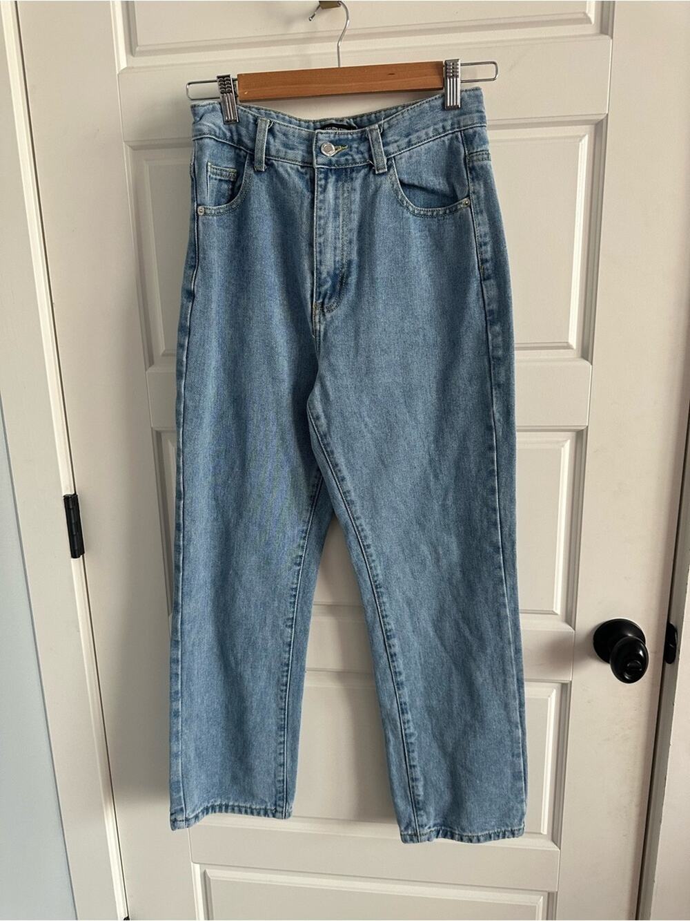 Prettylittlething 4 High-Rise Petite Retro Straight Leg Denim Jeans 90's Y2K